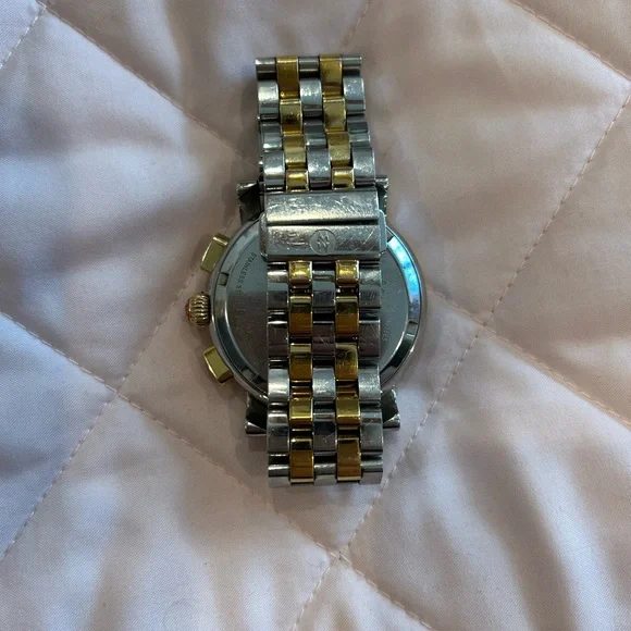 Michele Gold and Silver Chronograph Watch - Picture 5 of 8